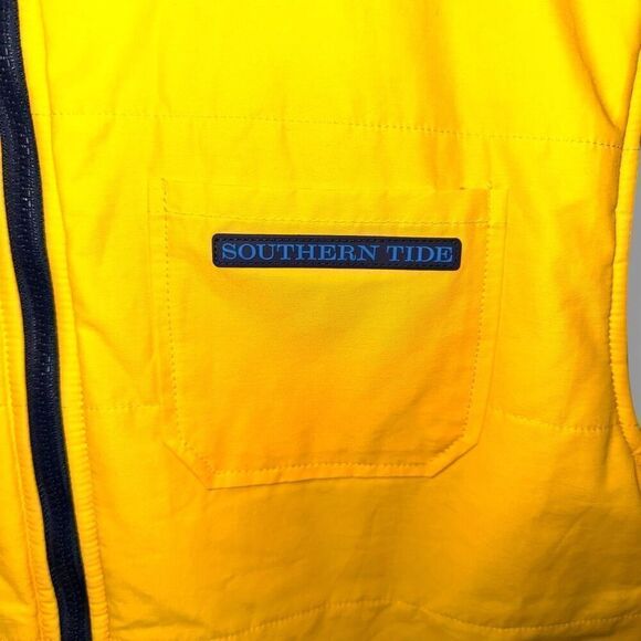 Southern Tide Navy Blue & Yellow Reversible Gilet Vest Size M - Picture 8 of 12